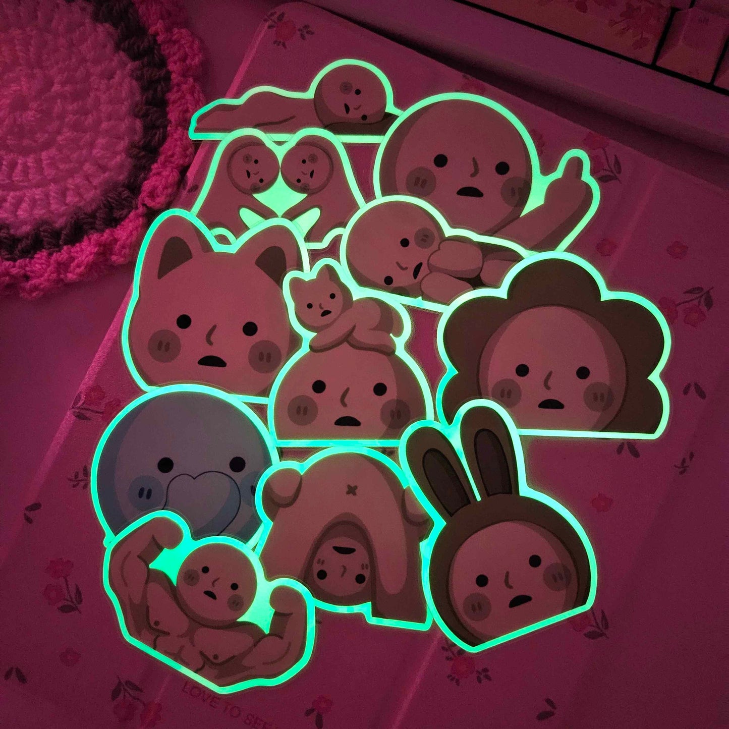 Mini Smiski Stickers (Glow in the dark!)