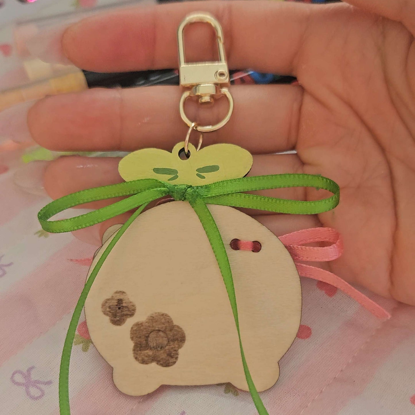Bloomie Wooden Keychain