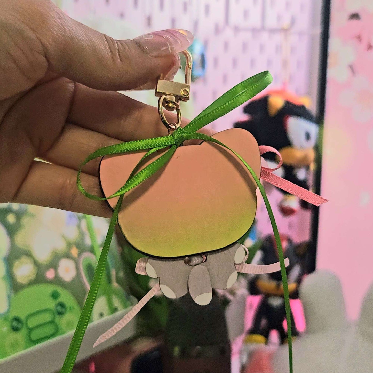 Kuki the Cat Wooden Keychain