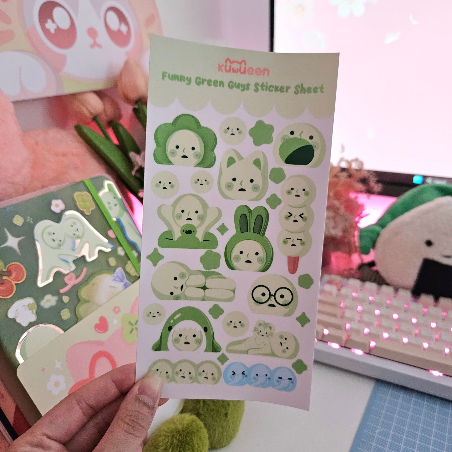 Funny Green Guys Sticker Sheet