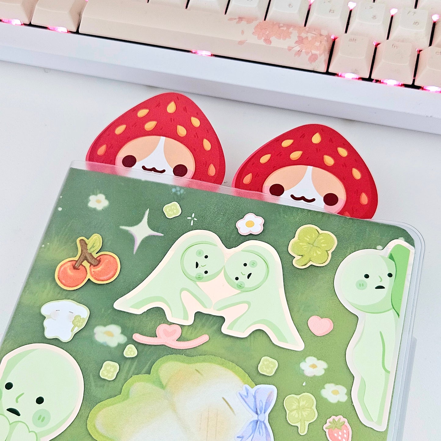 Cat Berry Tanghulu Bookmark