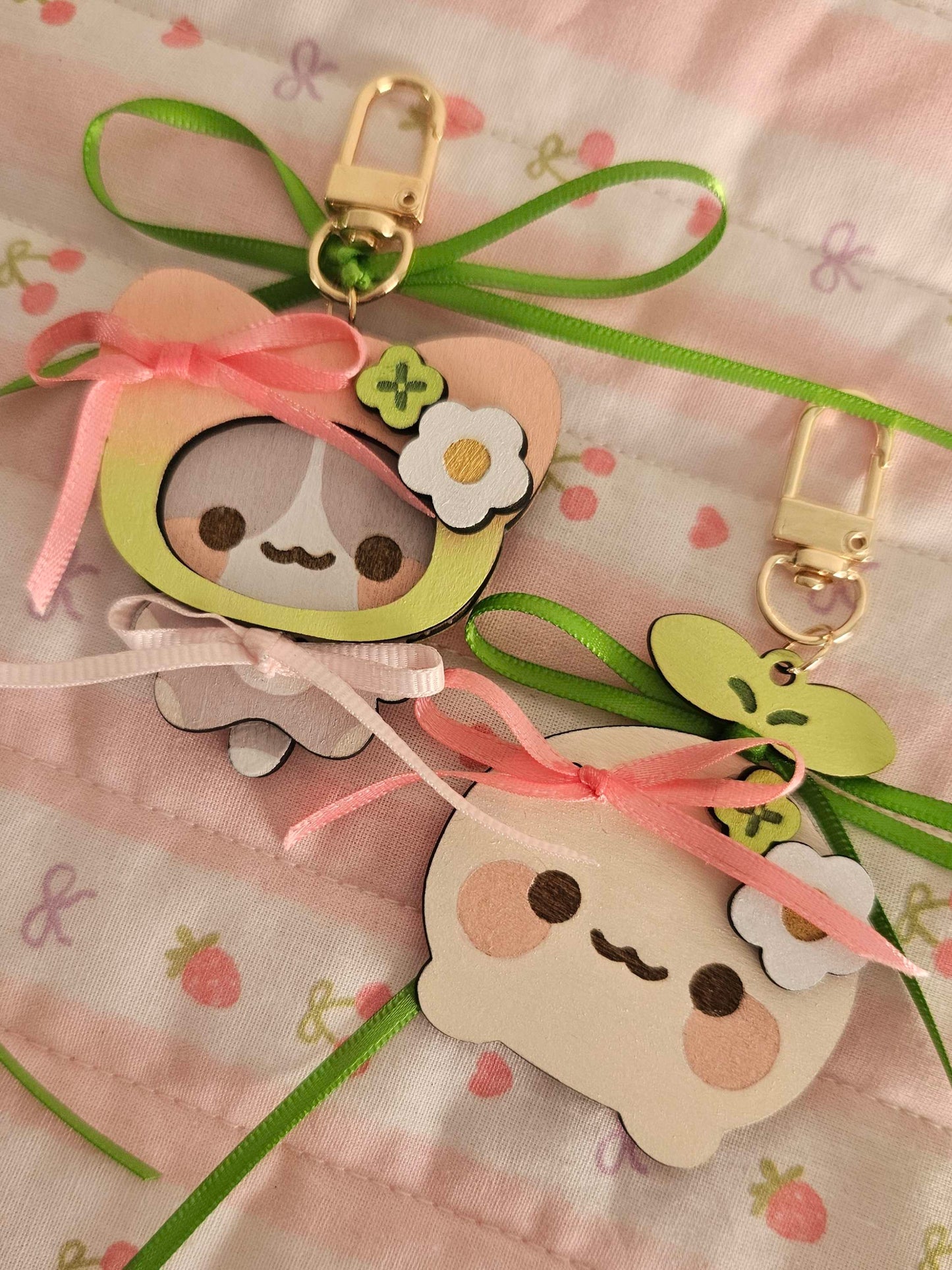 Kuki the Cat Wooden Keychain