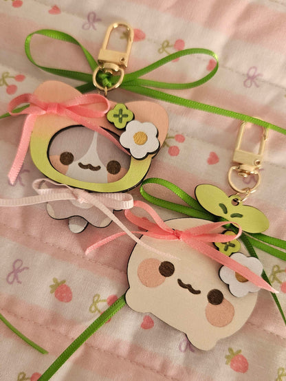 Bloomie Wooden Keychain