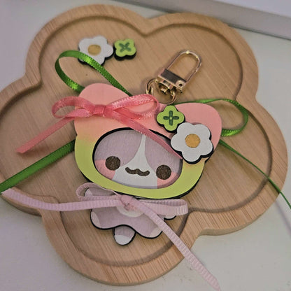 Kuki the Cat Wooden Keychain