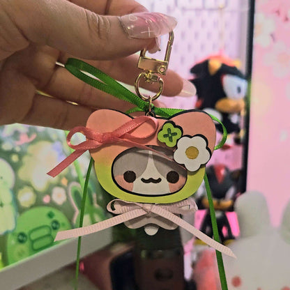 Kuki the Cat Wooden Keychain
