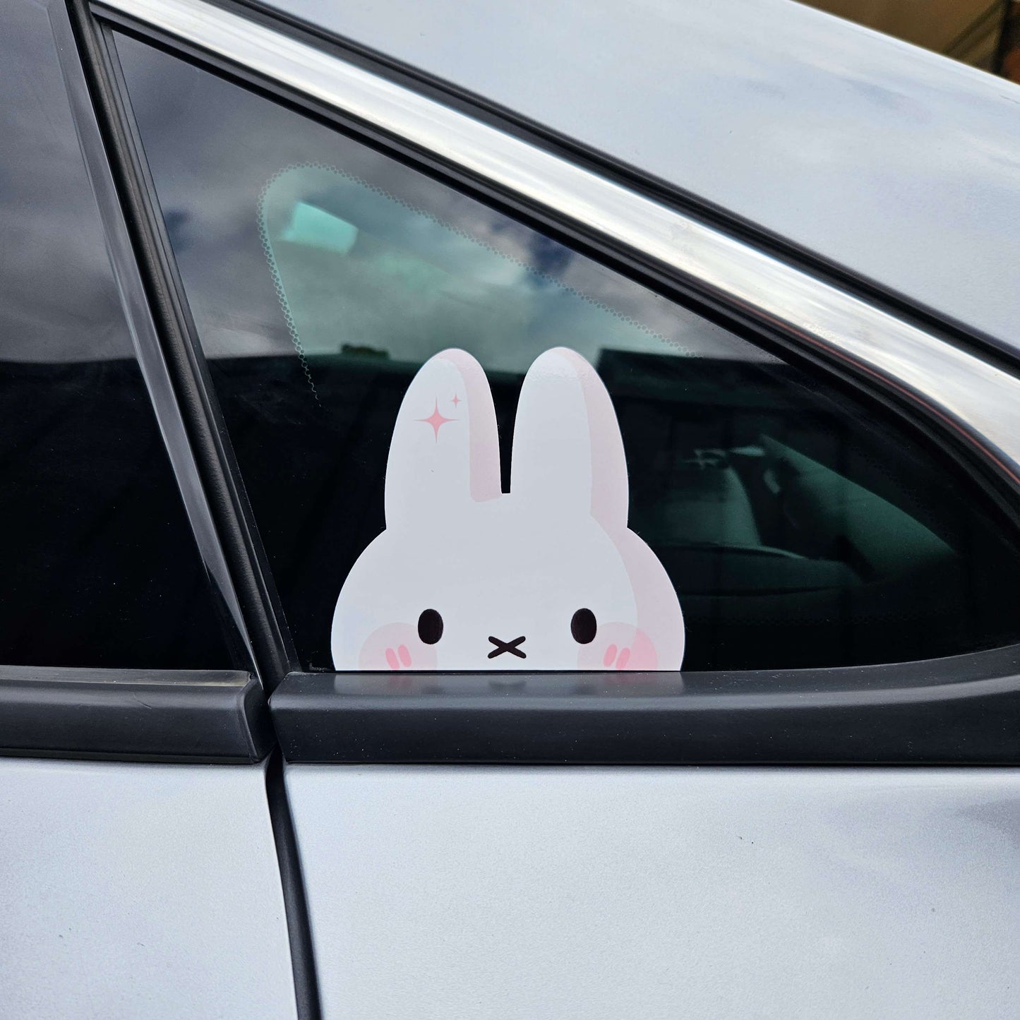 White Bunny Peeker